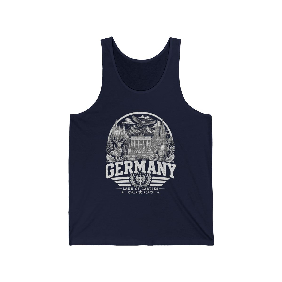 Germany vintage landmarks men's tee — iconic landmark design | Nameshi Destinations (view 8)