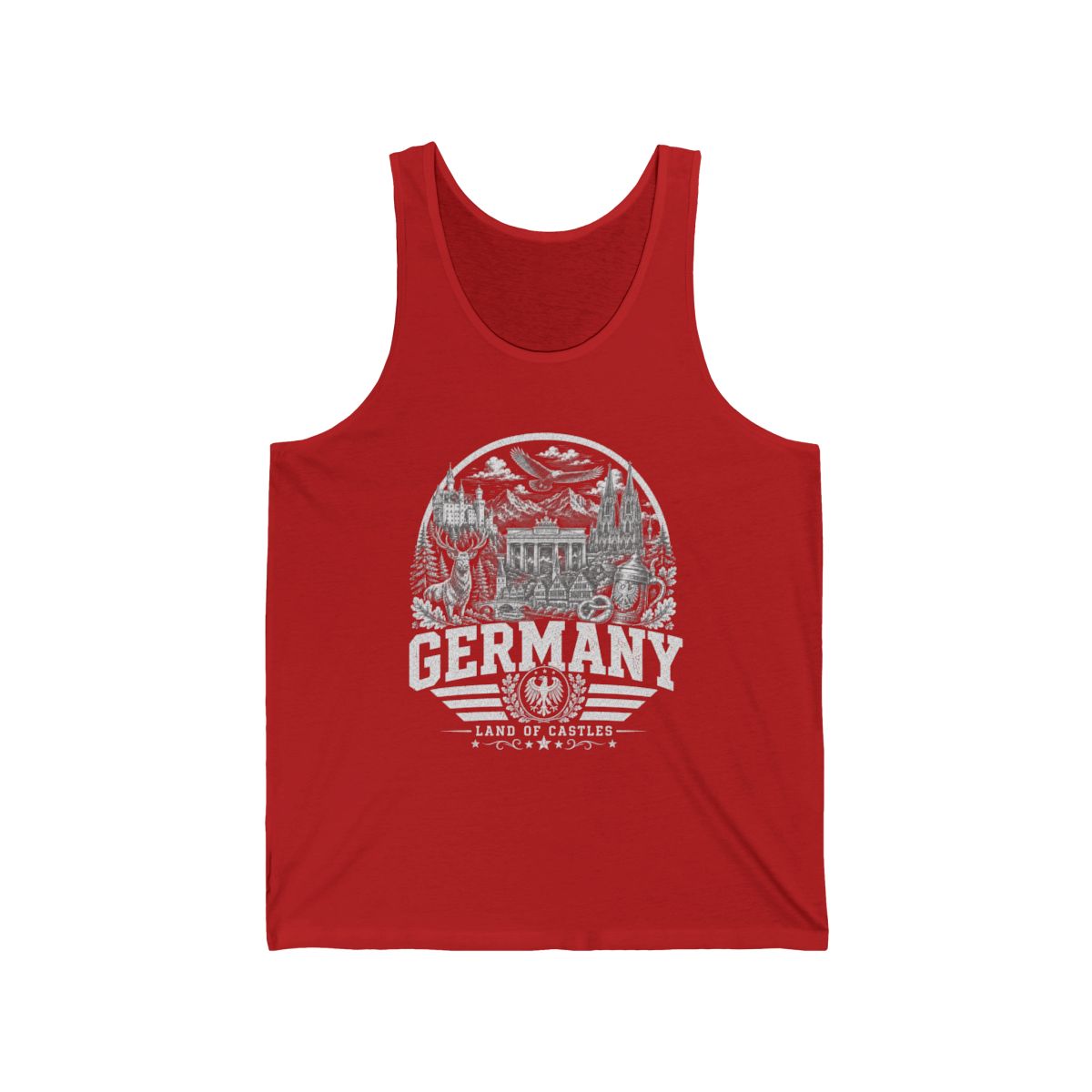 Germany vintage landmarks men's tee — iconic landmark design | Nameshi Destinations (view 6)