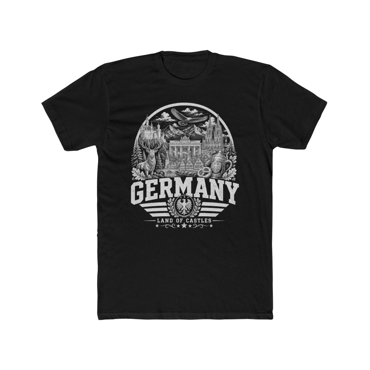Germany vintage landmarks men's tee — iconic landmark design | Nameshi Destinations (view 3)