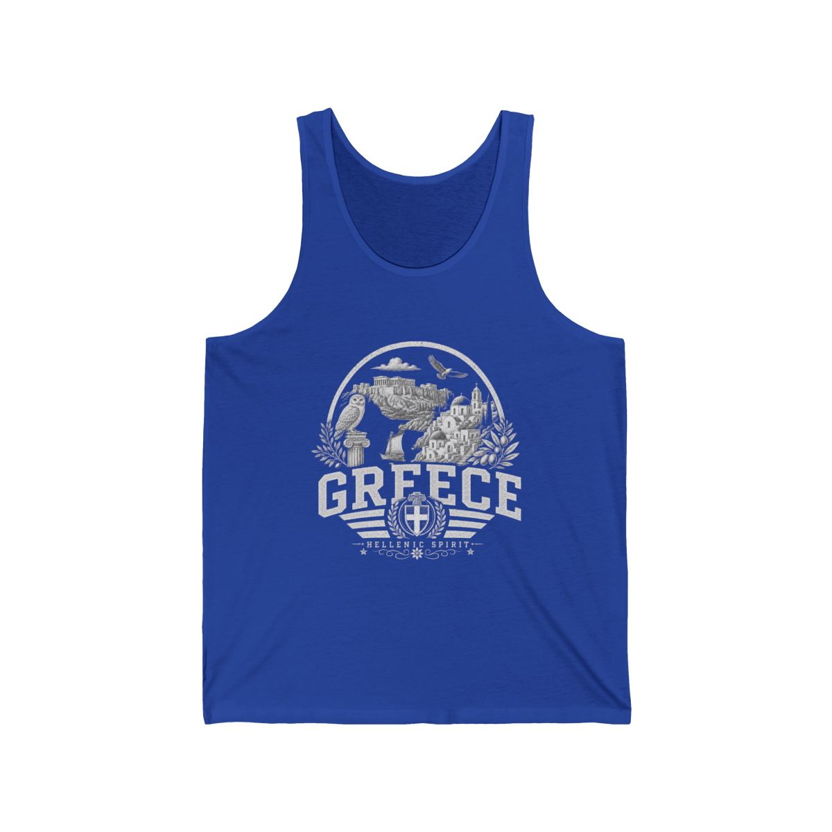 Greece Men's Tank Top — True Royal (front)