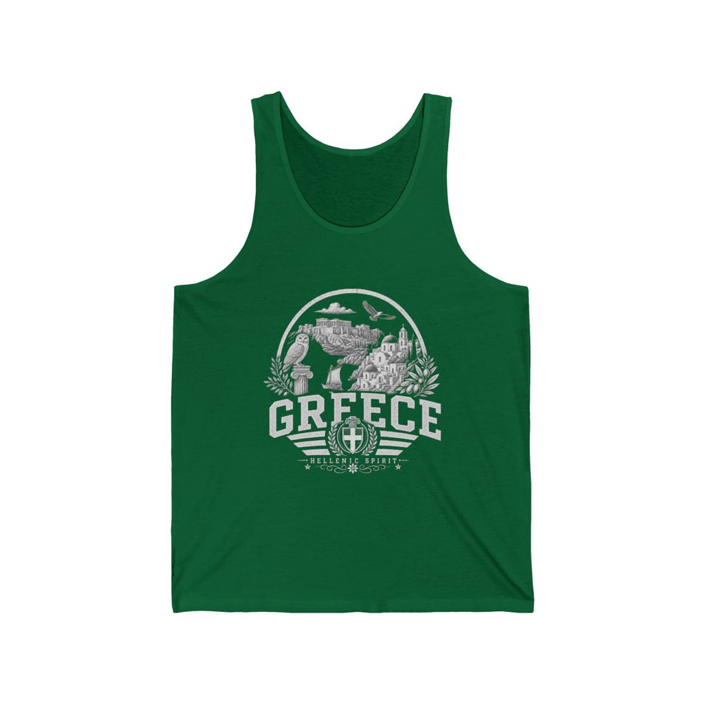 Greece Men's Tank Top — Kelly (front)