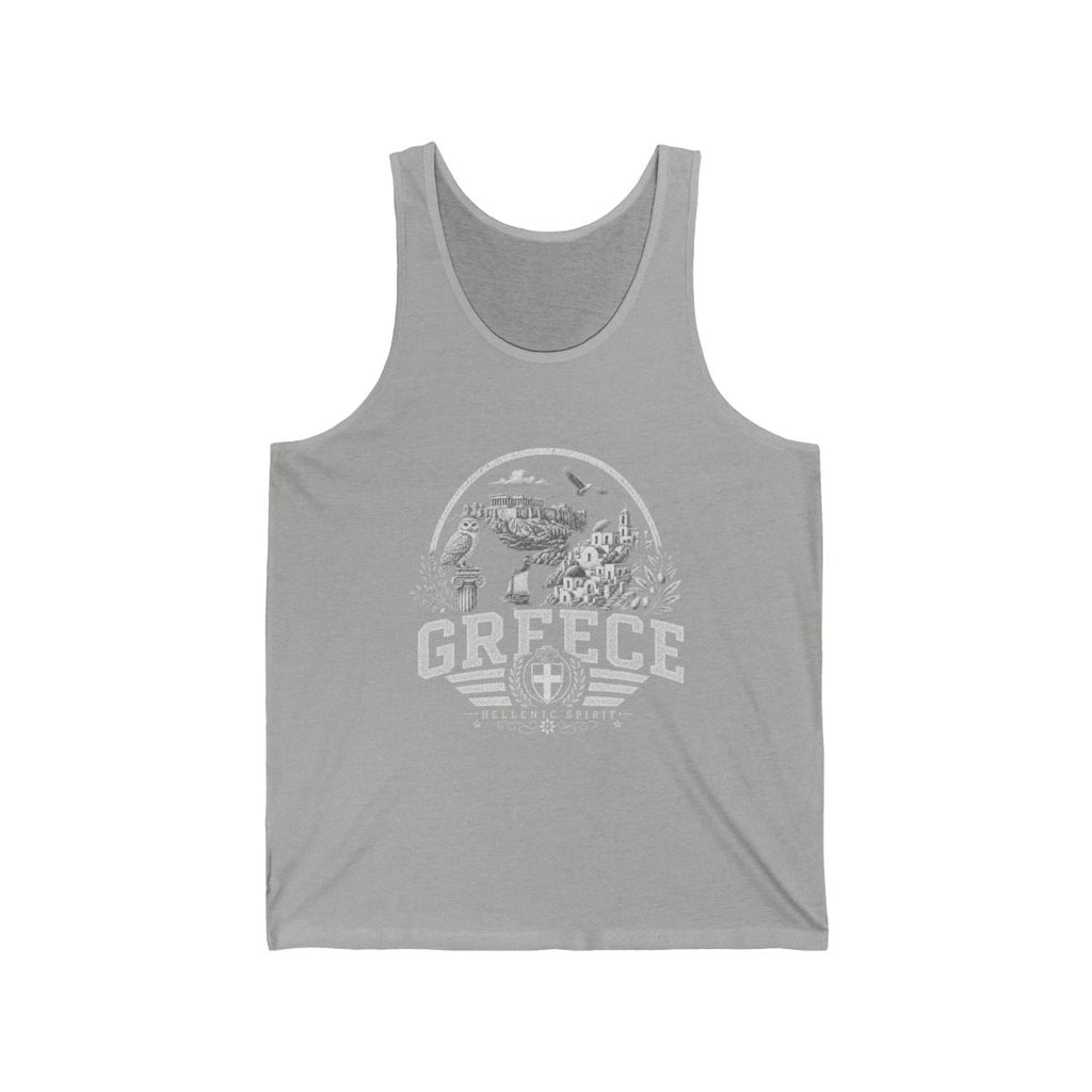 Greece Men's Tank Top — Athletic Heather (front)