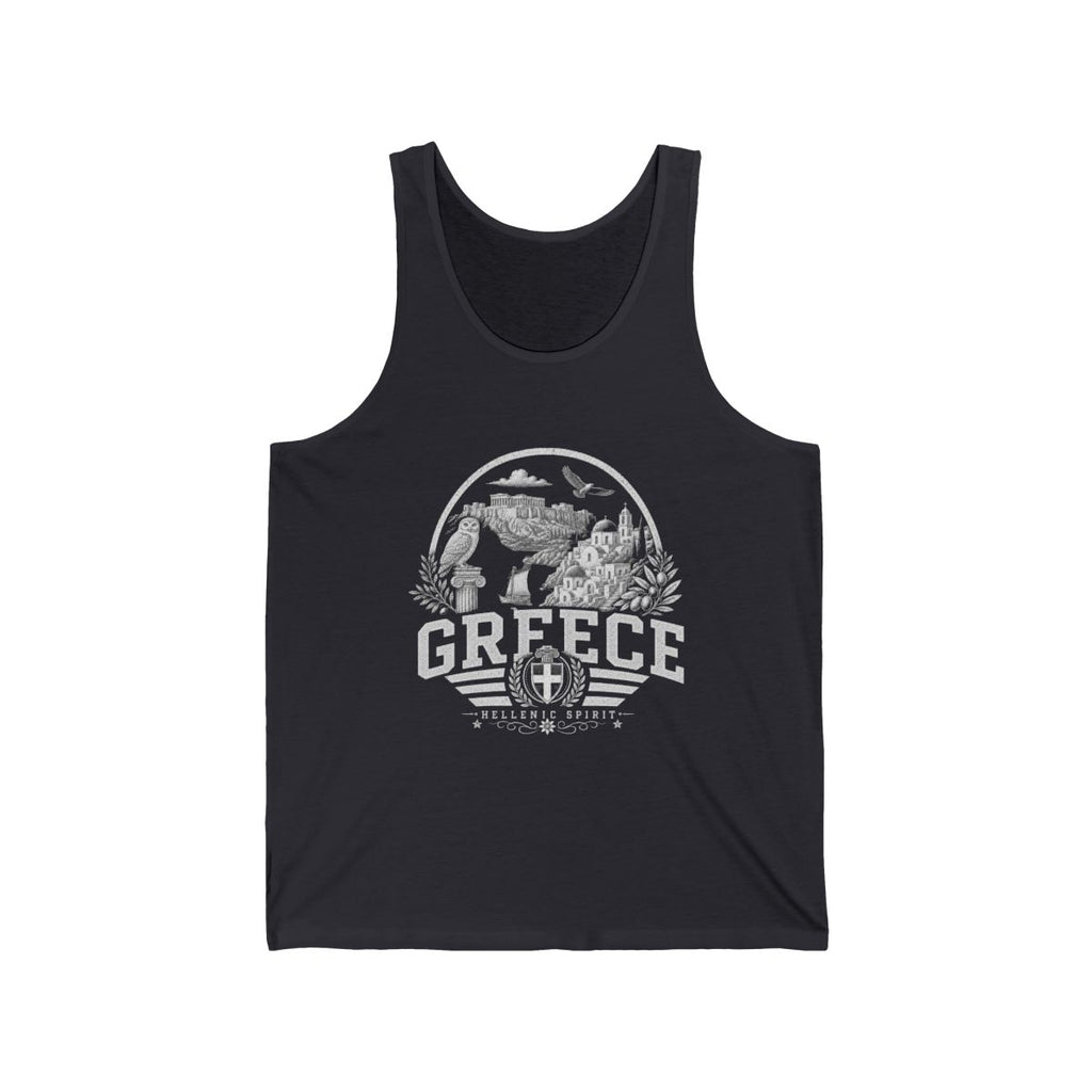 Greece Men's Tank Top — Dark Grey (front)