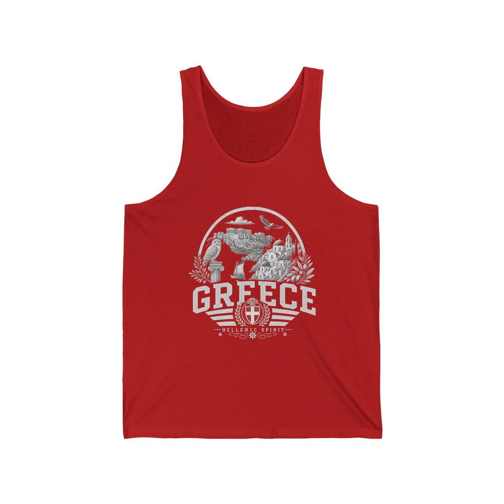 Greece Men's Tank Top — Red (front)