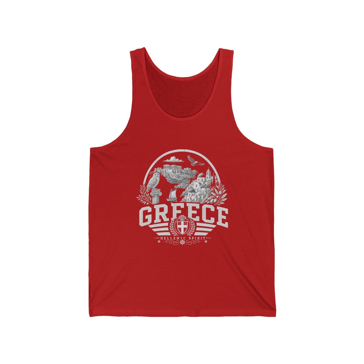 Greece Men's Tank Top — Red (front)