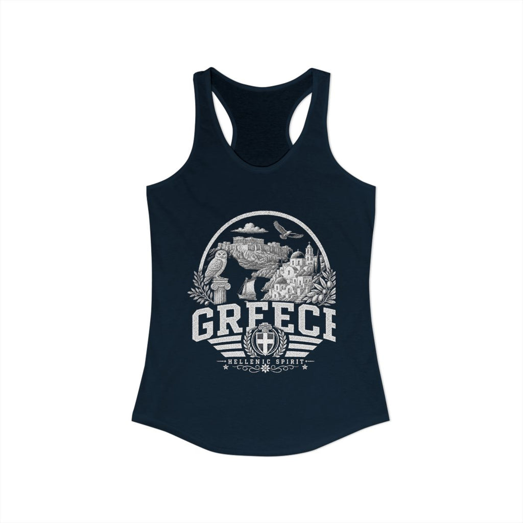 Greece Women's Tank Top — Solid Midnight Navy (front)
