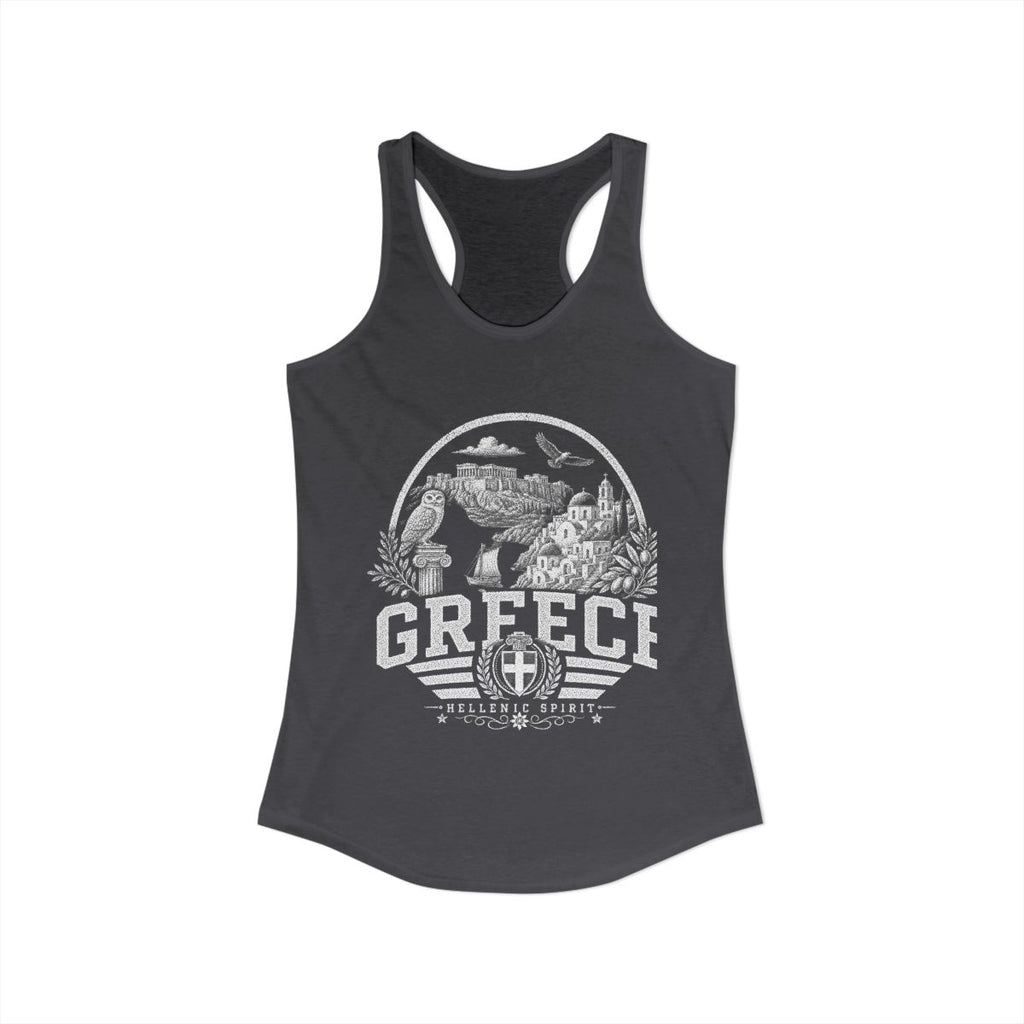 Greece Women's Tank Top — Solid Dark Gray (front)