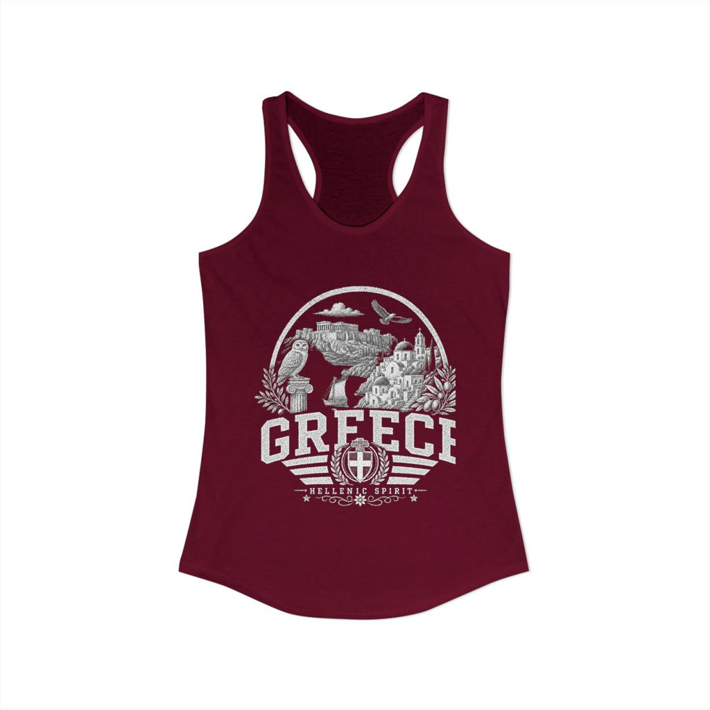 Greece Women's Tank Top — Solid Cardinal Red (front)