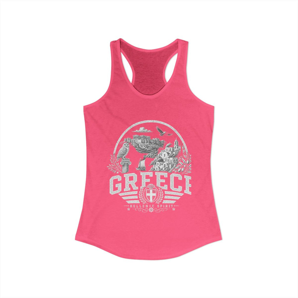 Greece Women's Tank Top — Solid Hot Pink (front)
