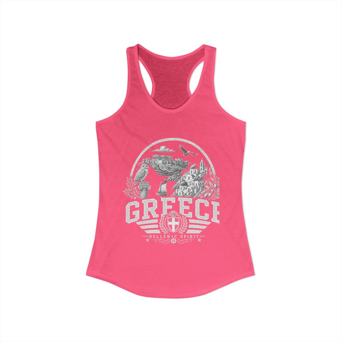 Greece Women's Tank Top — Solid Hot Pink (front)