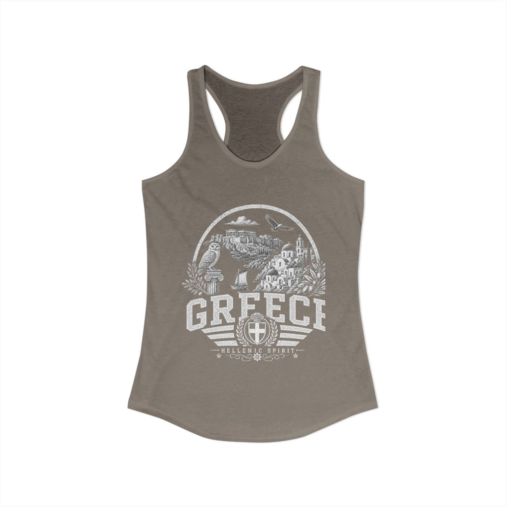 Greece Women's Tank Top — Solid Warm Gray (front)