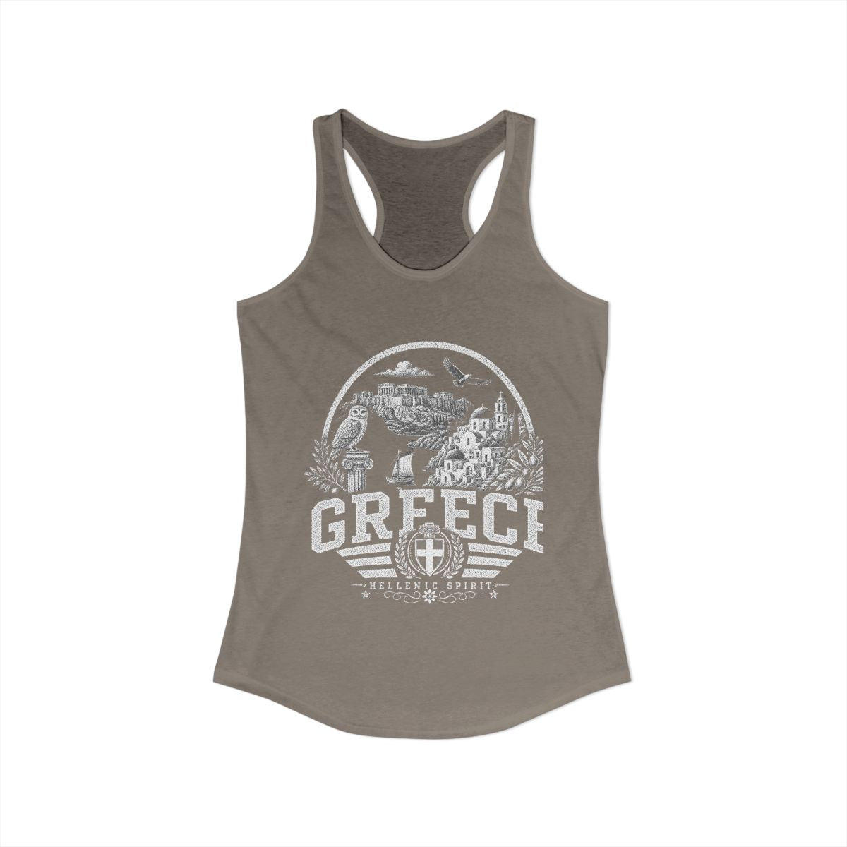 Greece Women's Tank Top — Solid Warm Gray (front)