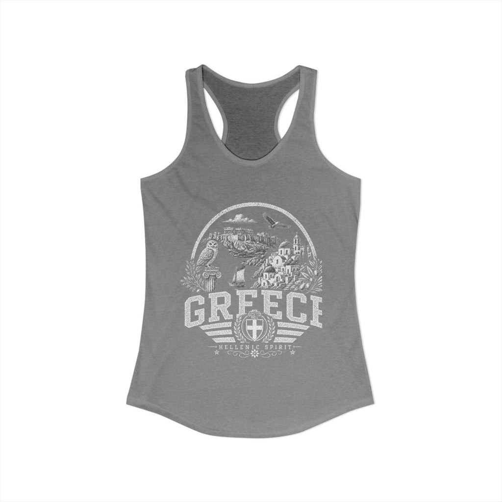 Greece Women's Tank Top — Heather Grey (front)
