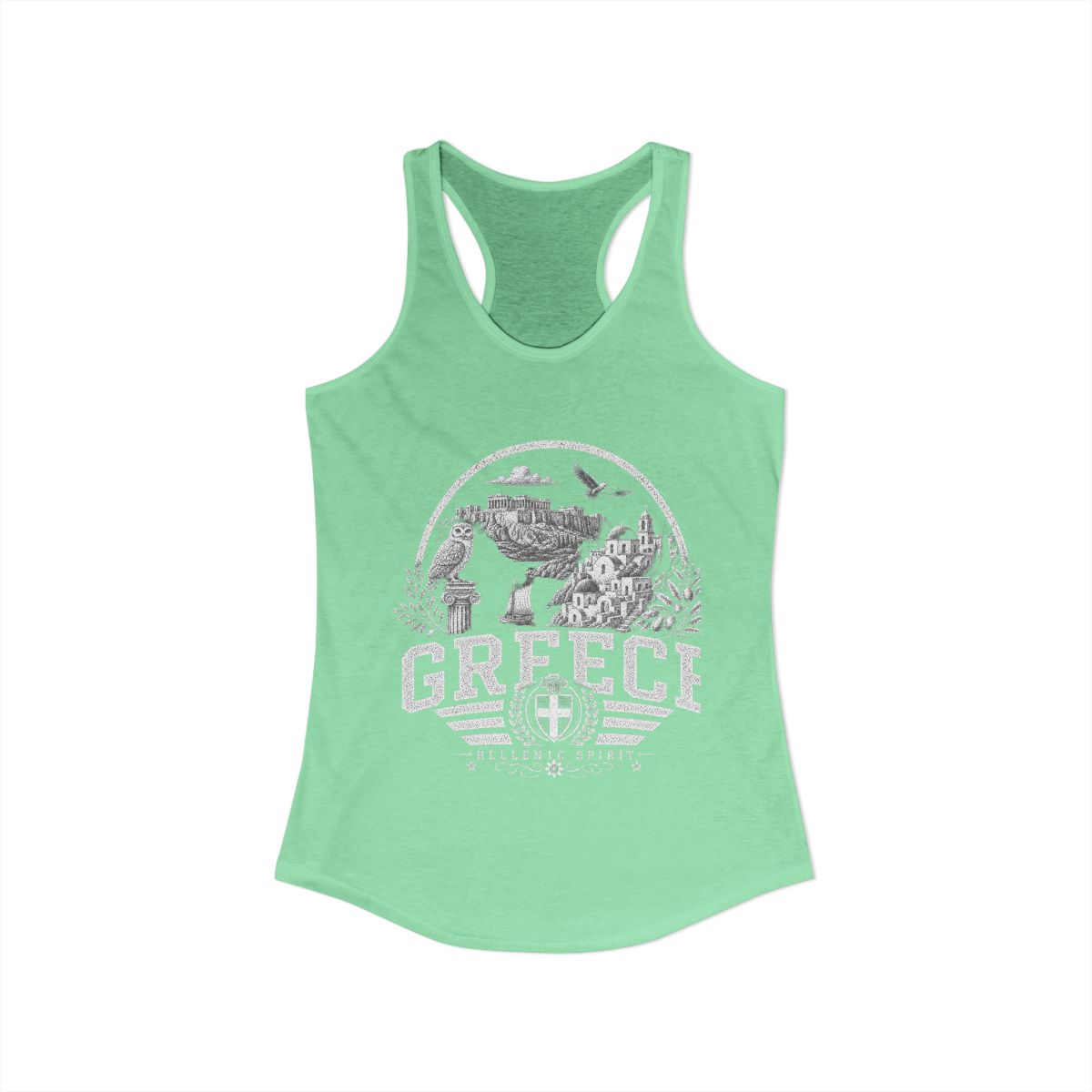 Greece Women's Tank Top — Solid Mint (front)