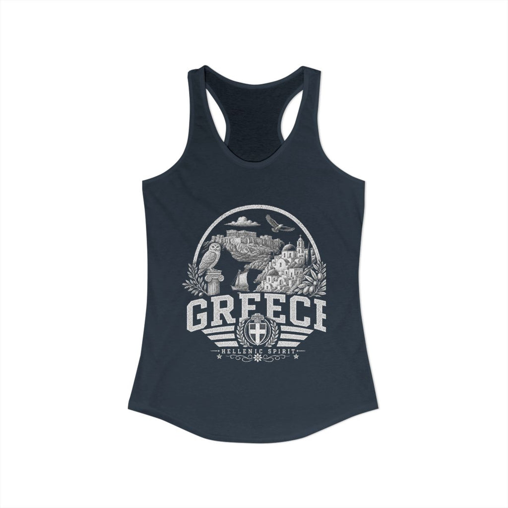 Greece Women's Tank Top — Solid Indigo (front)