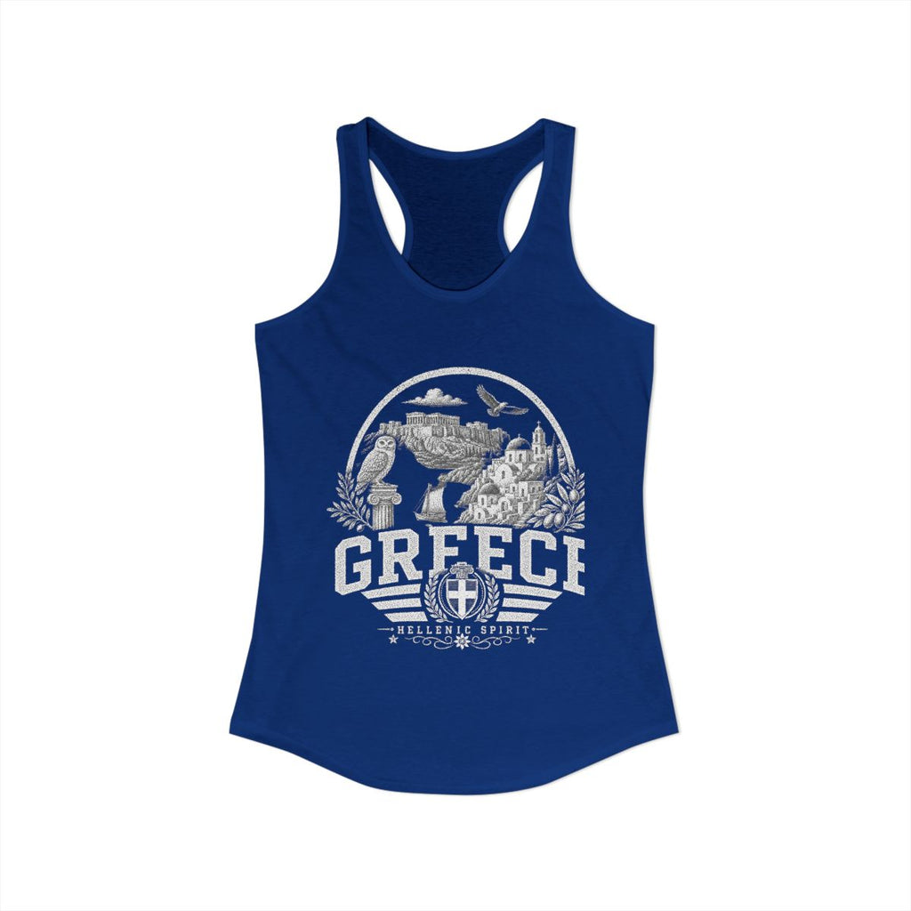 Greece Women's Tank Top — Solid Royal (front)