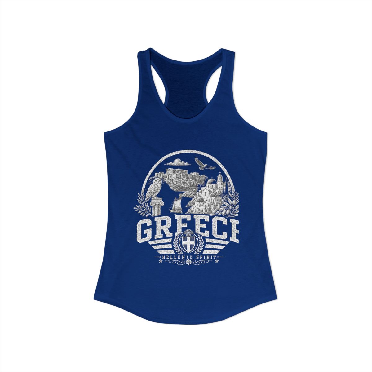 Greece Women's Tank Top — Solid Royal (front)