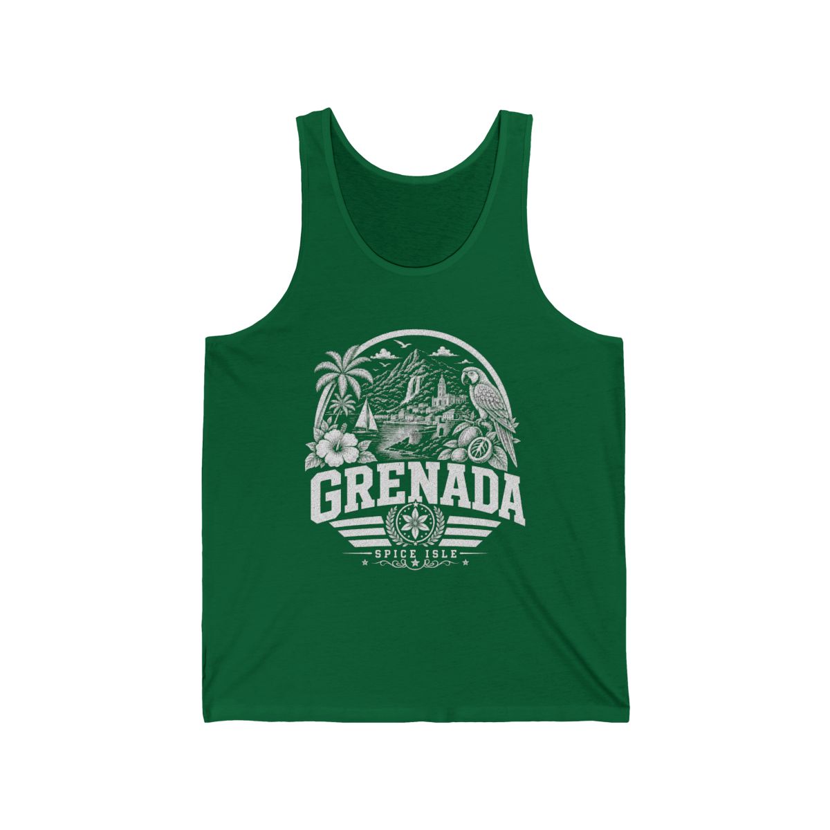 Grenada vintage landmarks men's tee — iconic landmark design | Nameshi Destinations (view 4)
