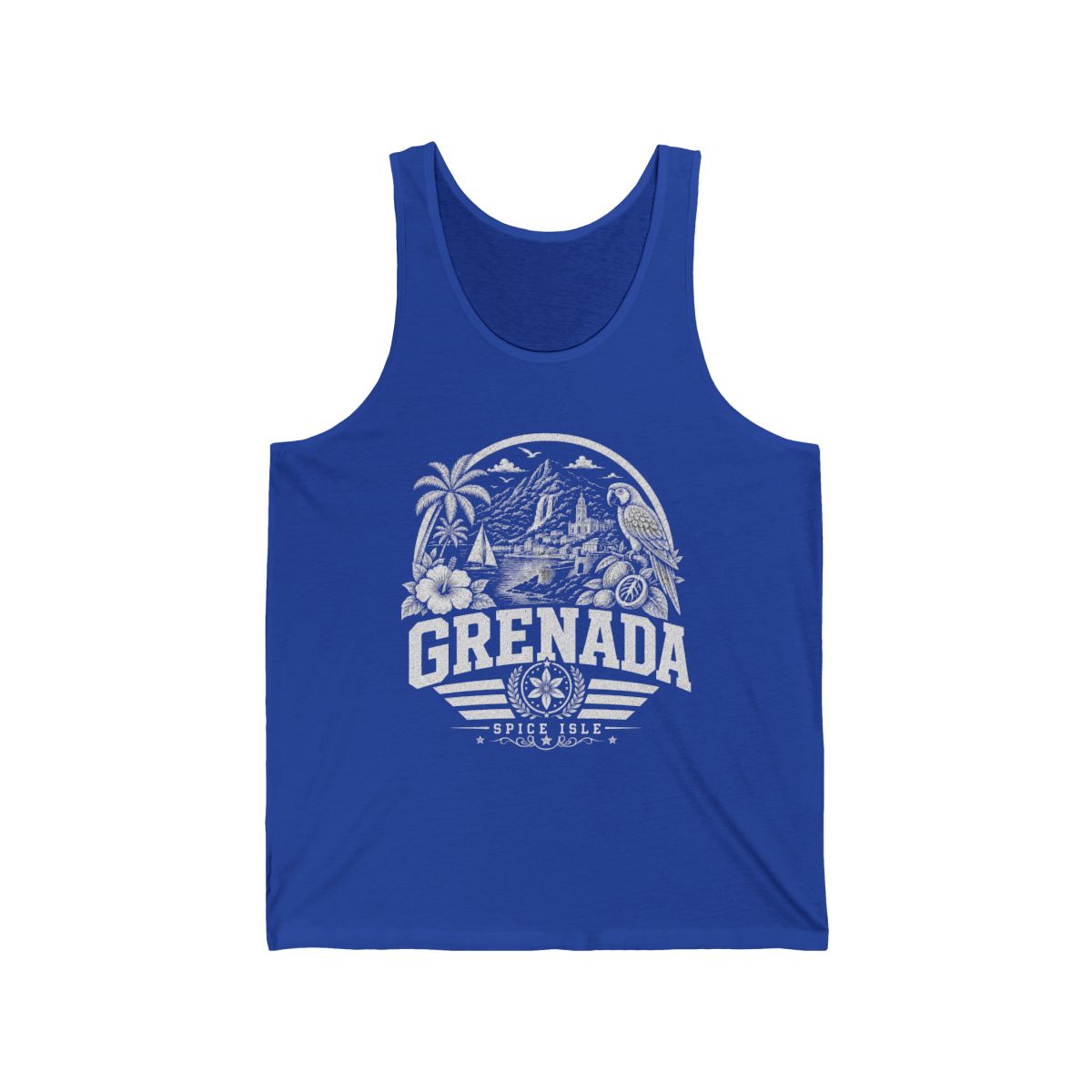 Grenada vintage landmarks men's tee — iconic landmark design | Nameshi Destinations (view 6)