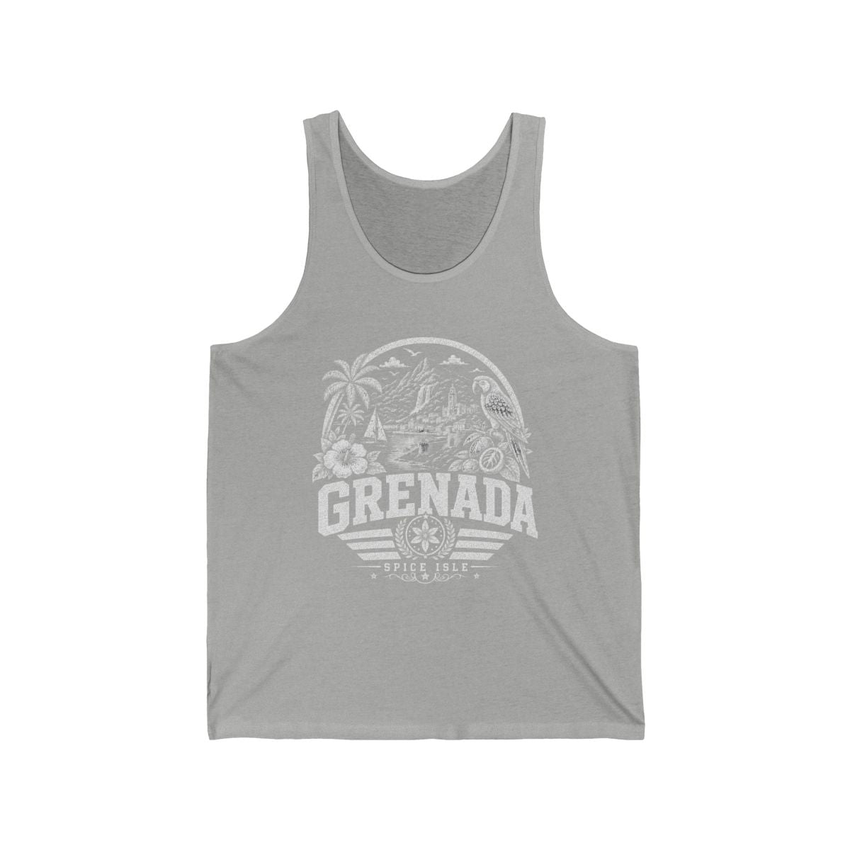 Grenada vintage landmarks men's tee — iconic landmark design | Nameshi Destinations (view 5)