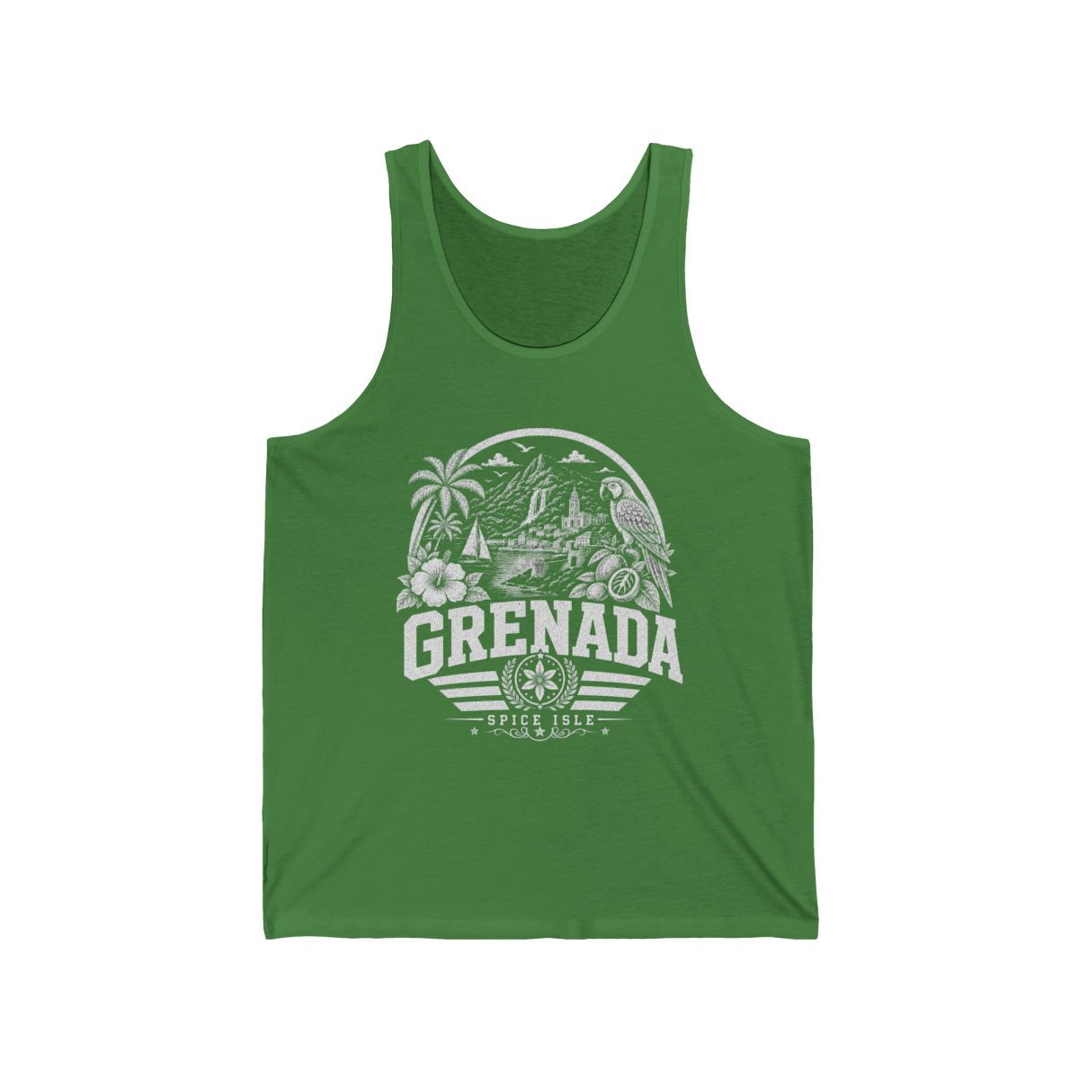Grenada vintage landmarks men's tee — iconic landmark design | Nameshi Destinations (view 3)