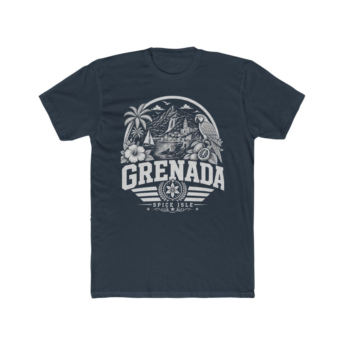 Grenada vintage landmarks men's tee — iconic landmark design | Nameshi Destinations (view 5)