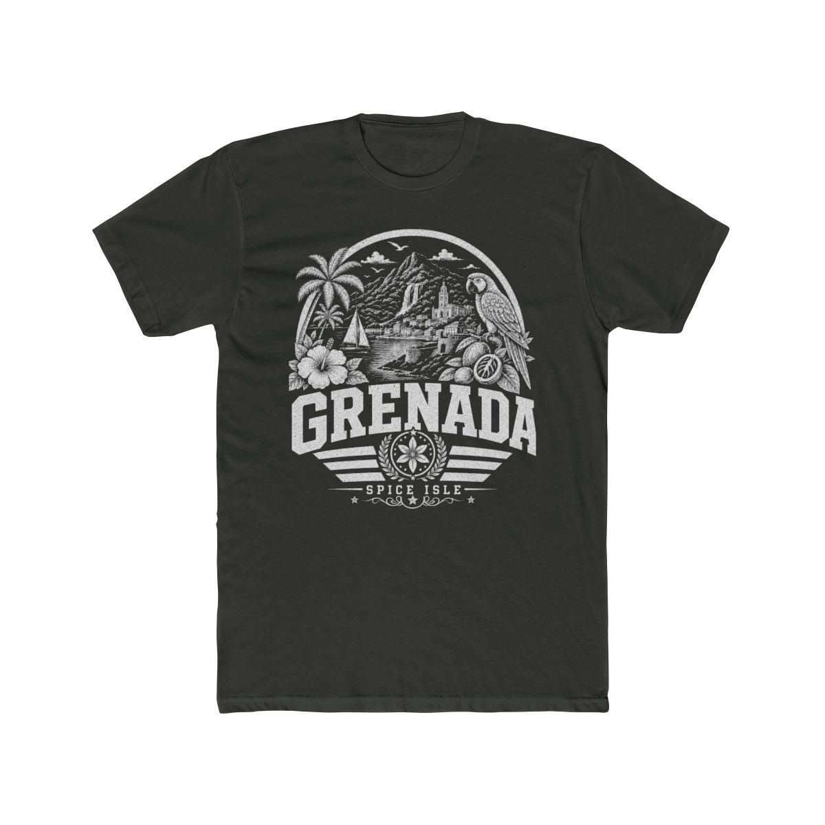 Grenada vintage landmarks men's tee — iconic landmark design | Nameshi Destinations (view 13)