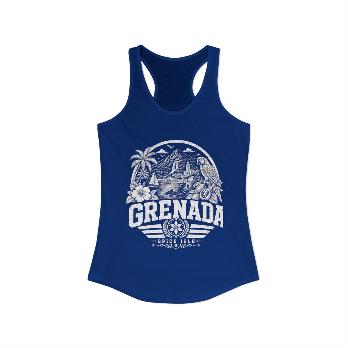 Grenada vintage landmarks tank top — iconic landmark design | Nameshi Destinations (view 10)