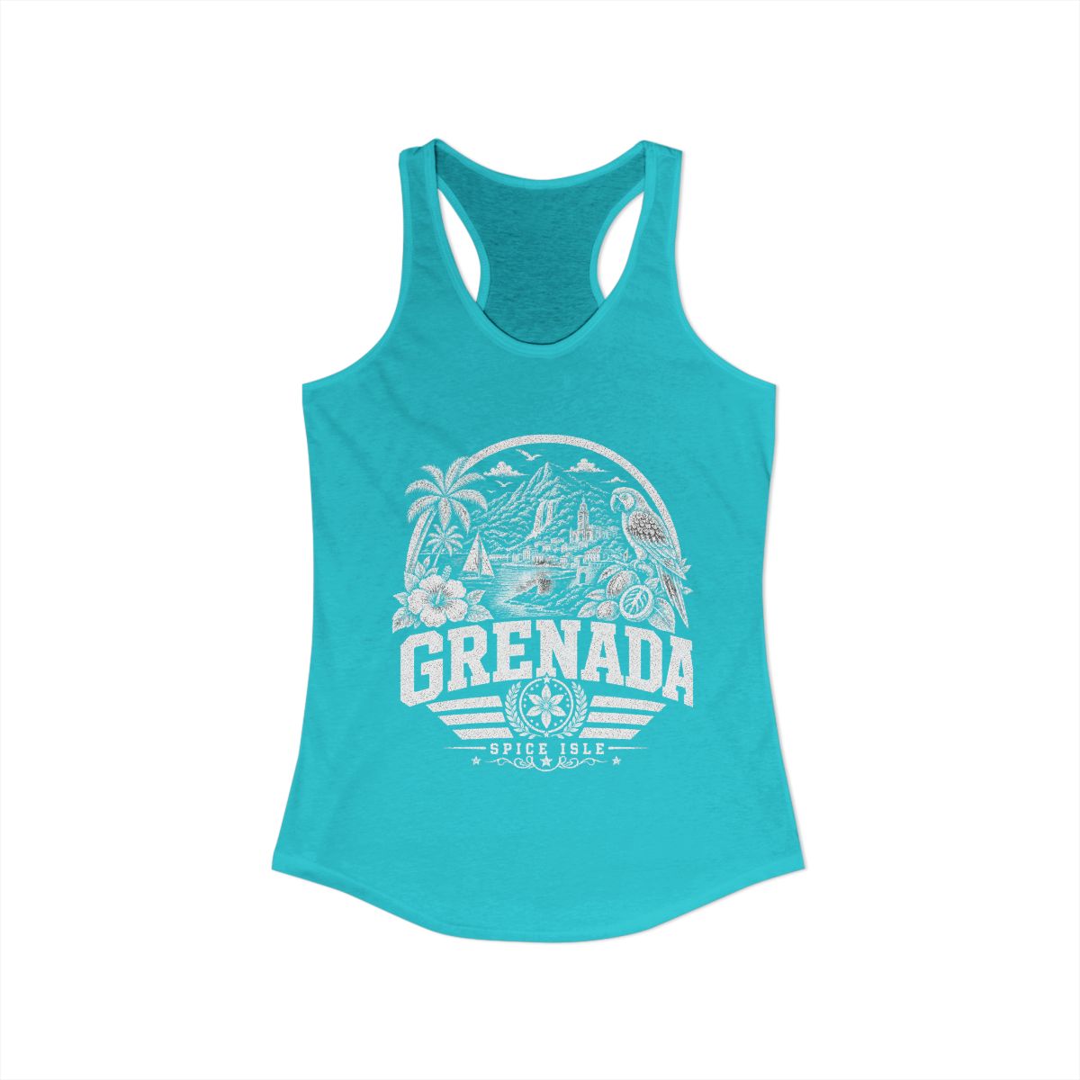 Grenada Women's Tank Top — Solid Tahiti Blue (front)