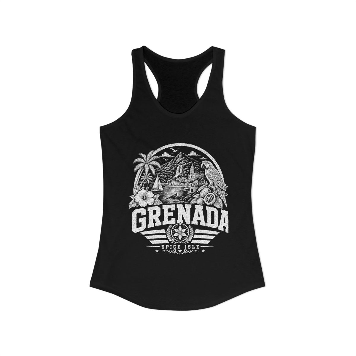 Grenada Women's Tank Top — Solid Black (front)