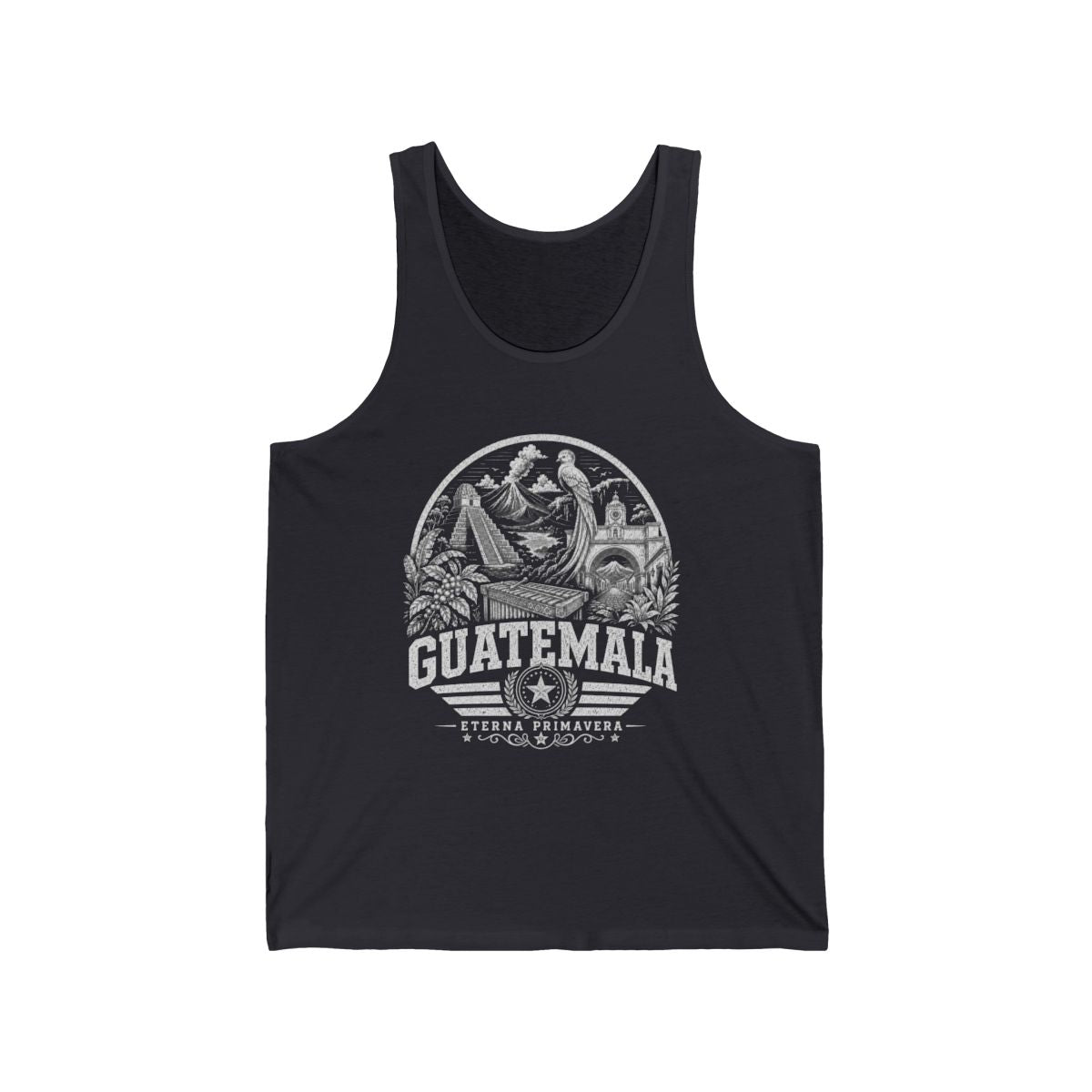 Guatemala vintage landmarks men's tee — iconic landmark design | Nameshi Destinations (view 2)