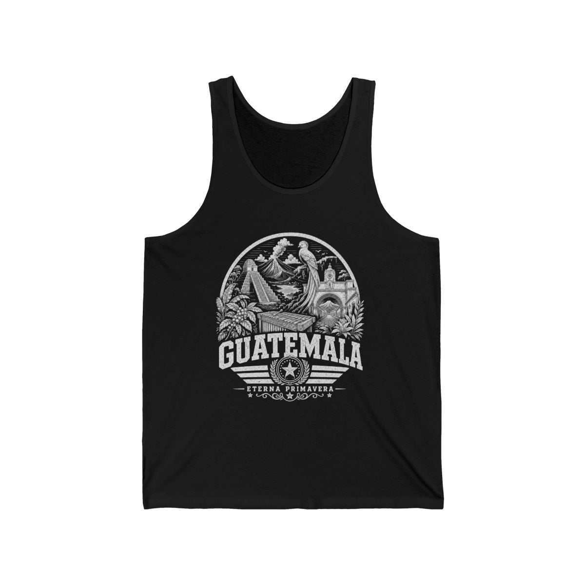 Guatemala vintage landmarks men's tee — iconic landmark design | Nameshi Destinations (view 1)