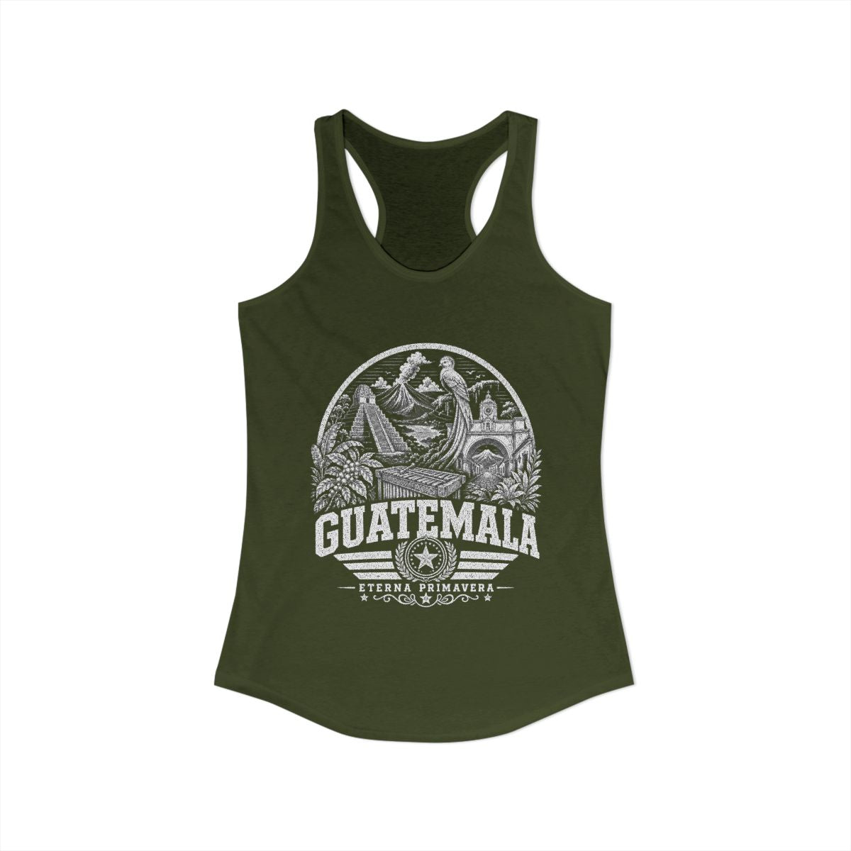 Guatemala vintage landmarks tank top — iconic landmark design | Nameshi Destinations (view 5)