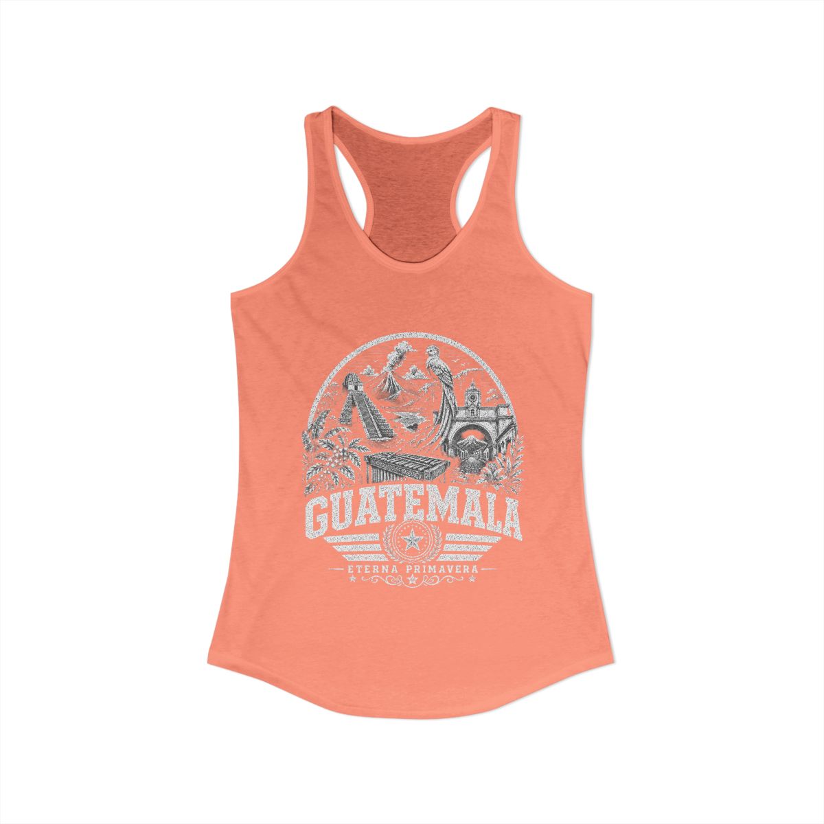 Guatemala vintage landmarks tank top — iconic landmark design | Nameshi Destinations (view 1)