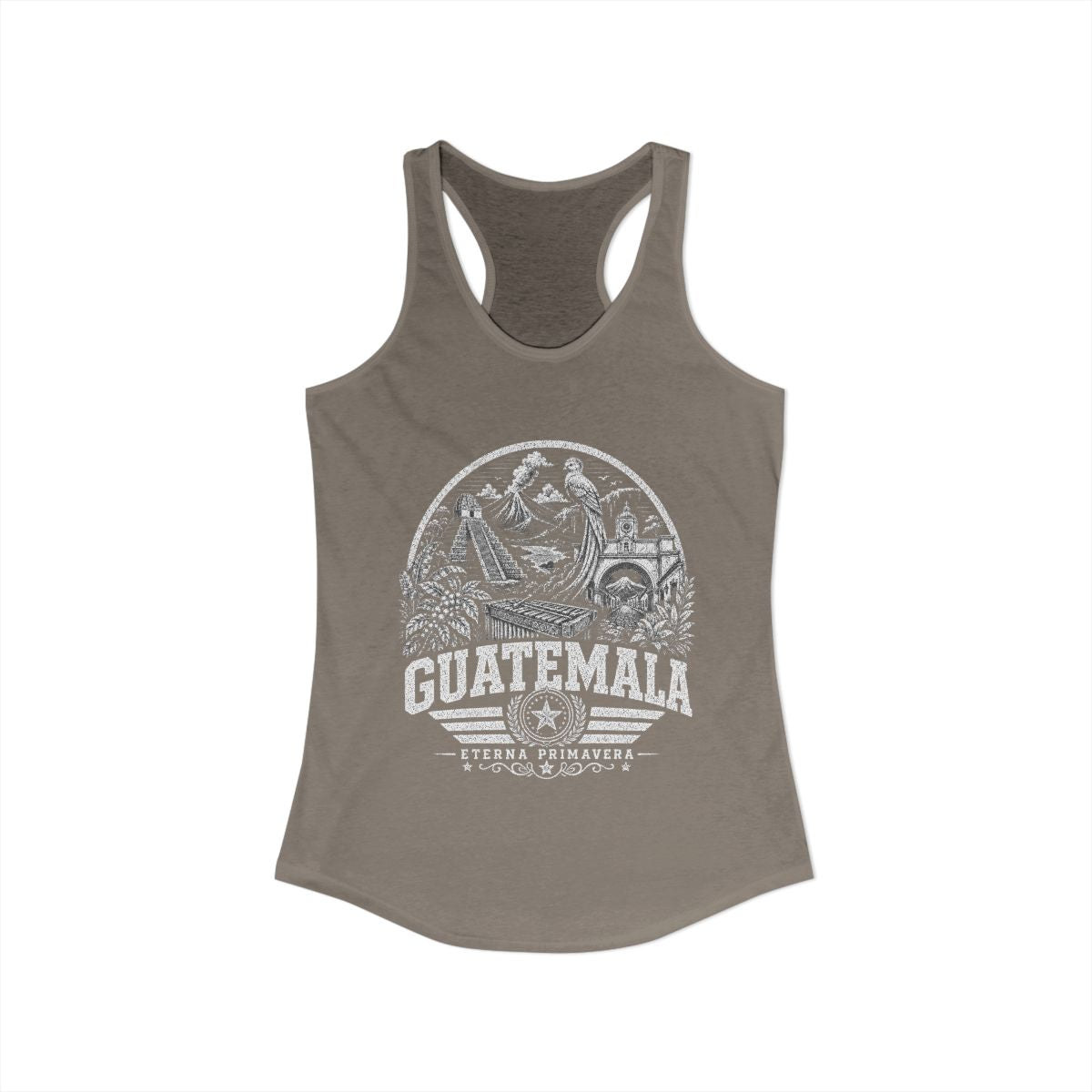 Guatemala vintage landmarks tank top — iconic landmark design | Nameshi Destinations (view 4)