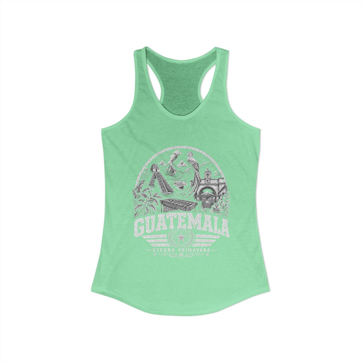 Guatemala vintage landmarks tank top — iconic landmark design | Nameshi Destinations (view 6)