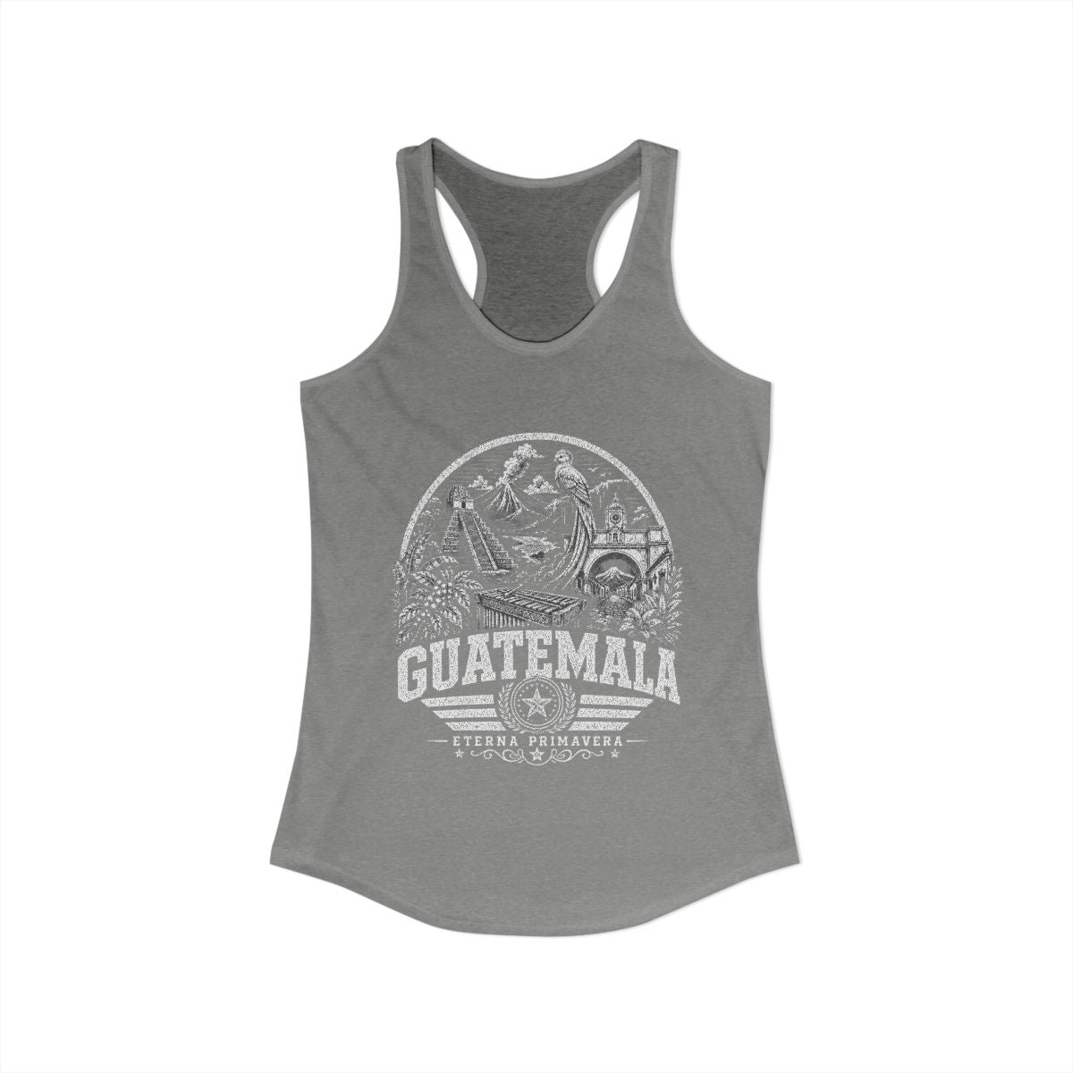Guatemala vintage landmarks tank top — iconic landmark design | Nameshi Destinations (view 3)