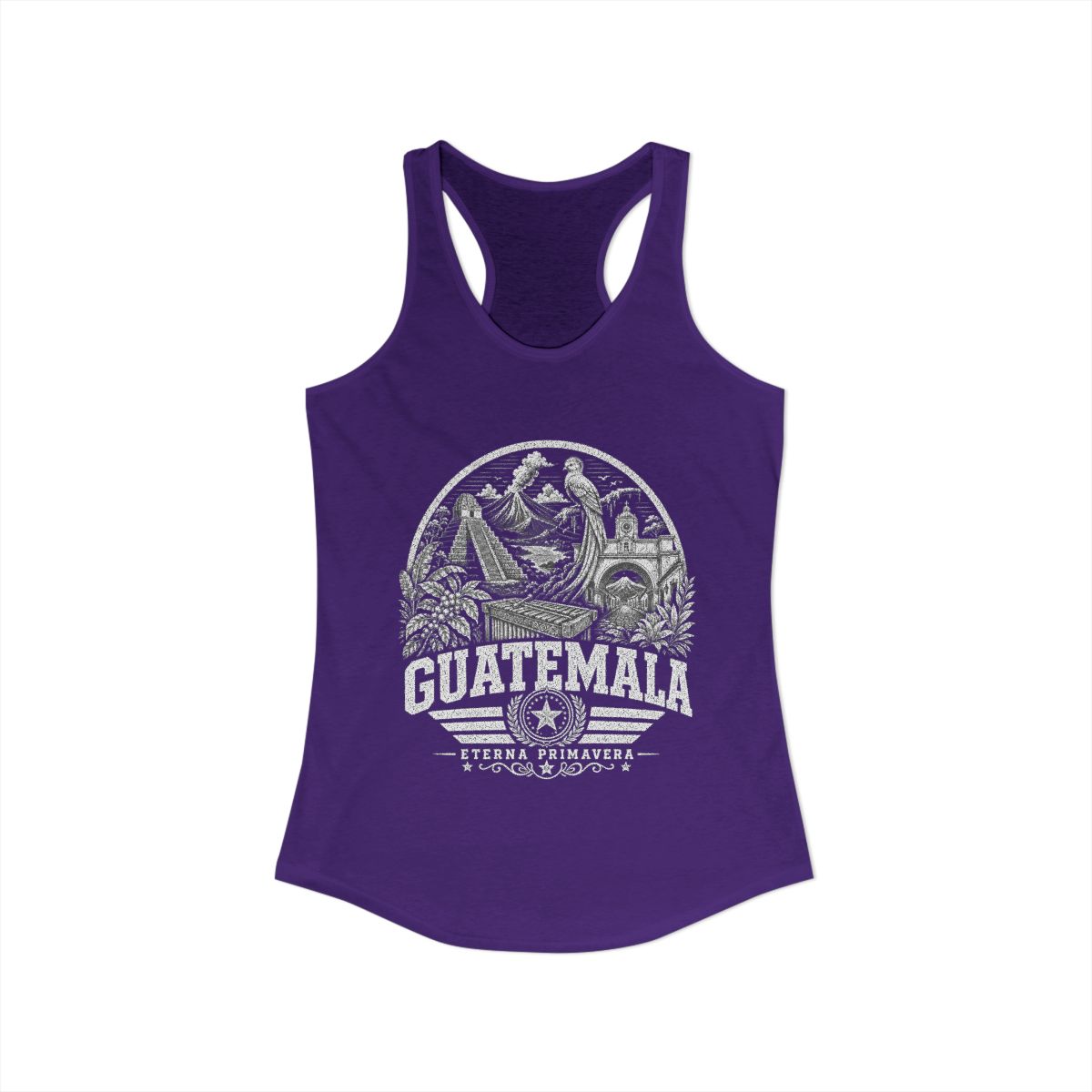 Guatemala Women's Tank Top — Solid Purple Rush (front)