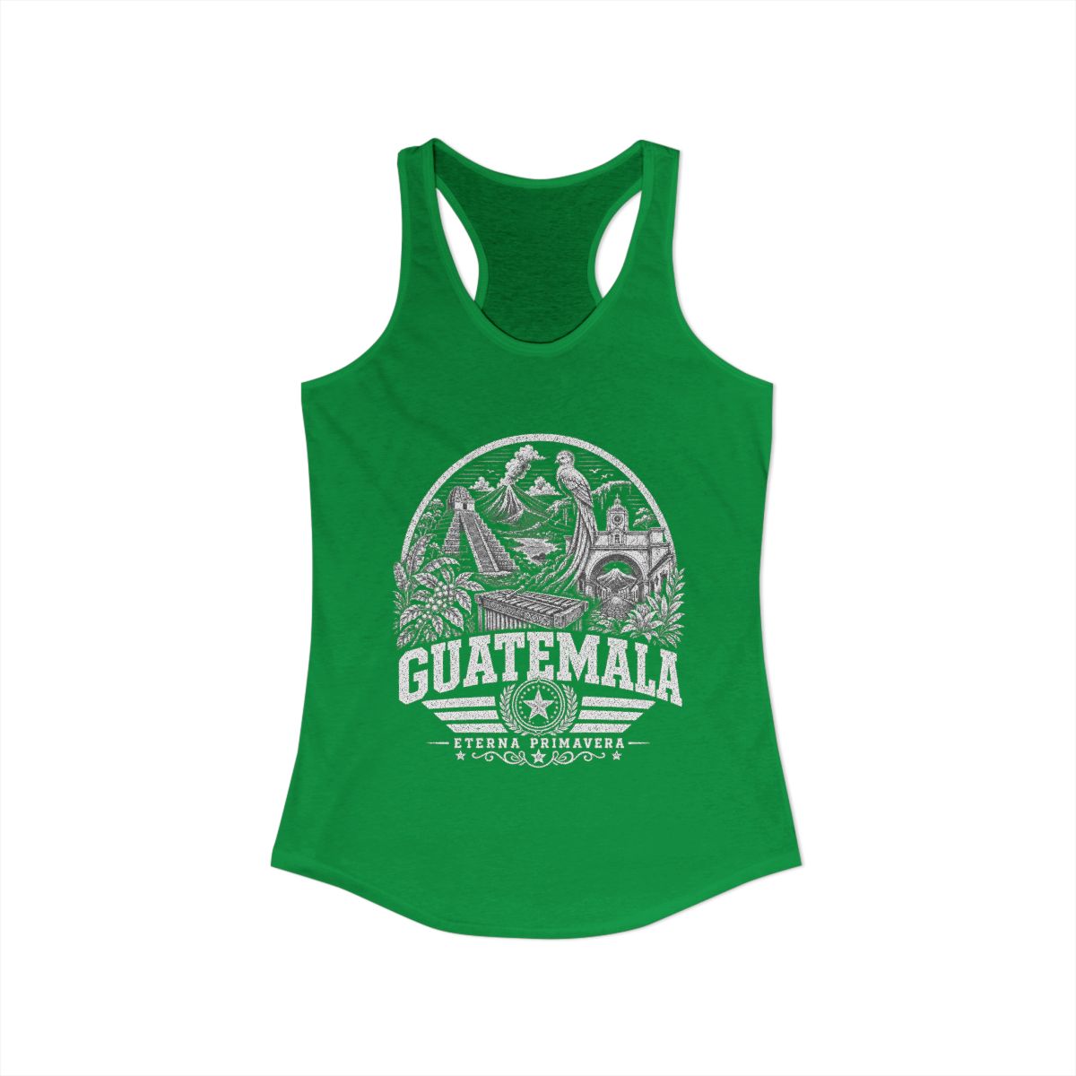 Guatemala Women's Tank Top — Solid Kelly Green (front)