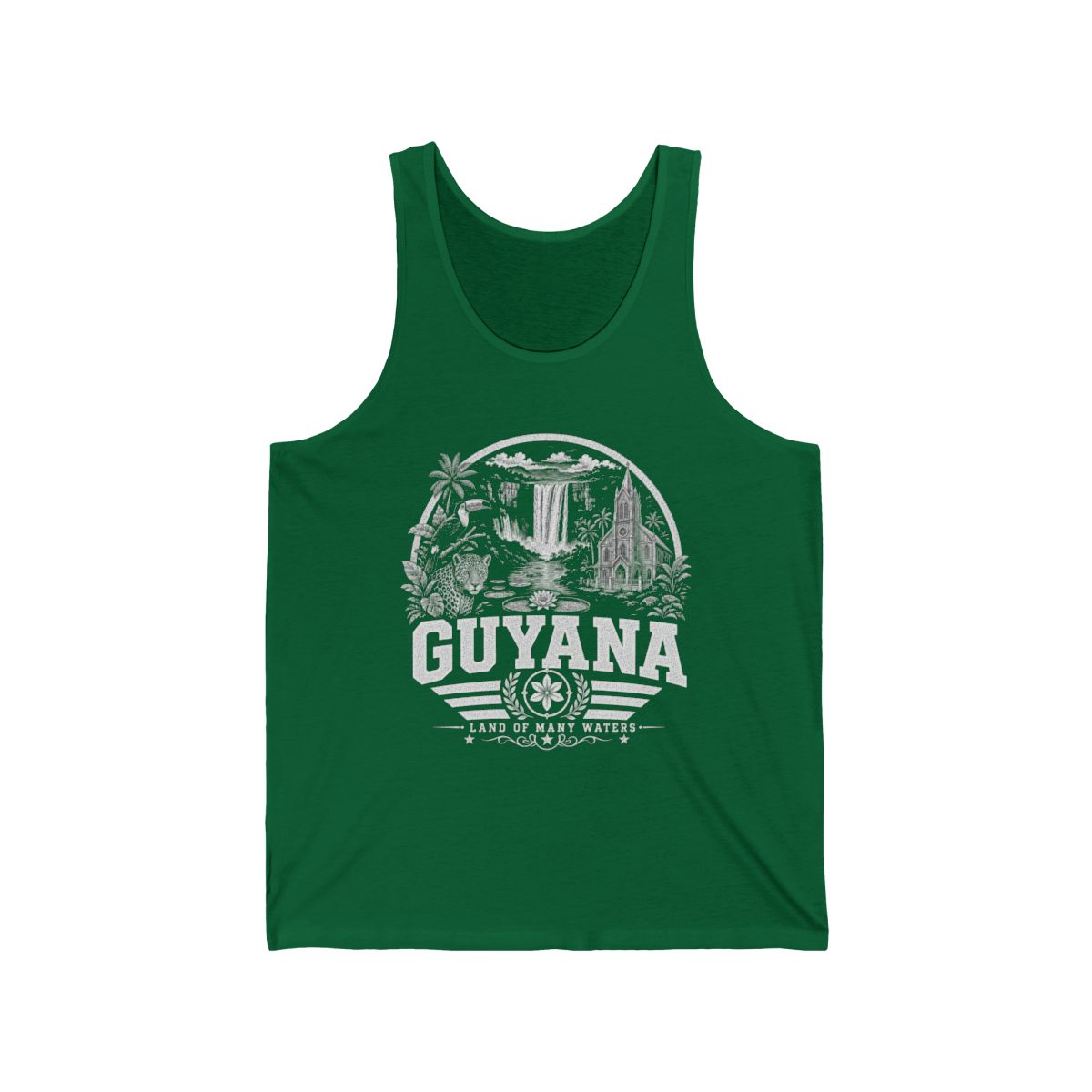 Guyana vintage landmarks men's tee — iconic landmark design | Nameshi Destinations (view 4)
