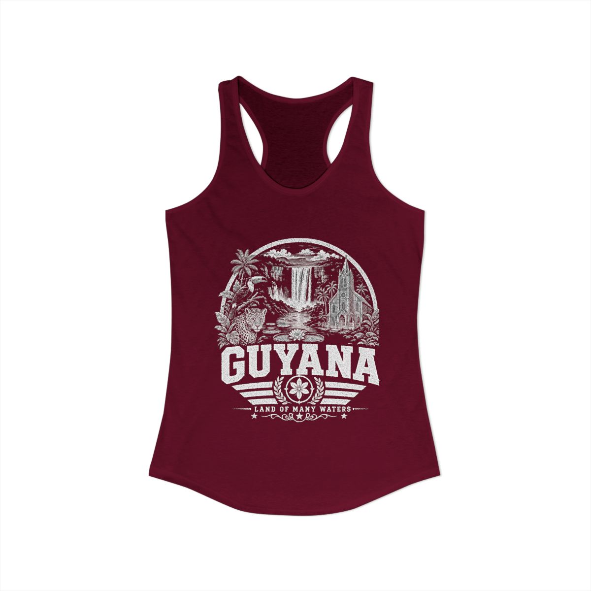 Guyana vintage landmarks tank top — iconic landmark design | Nameshi Destinations (view 15)