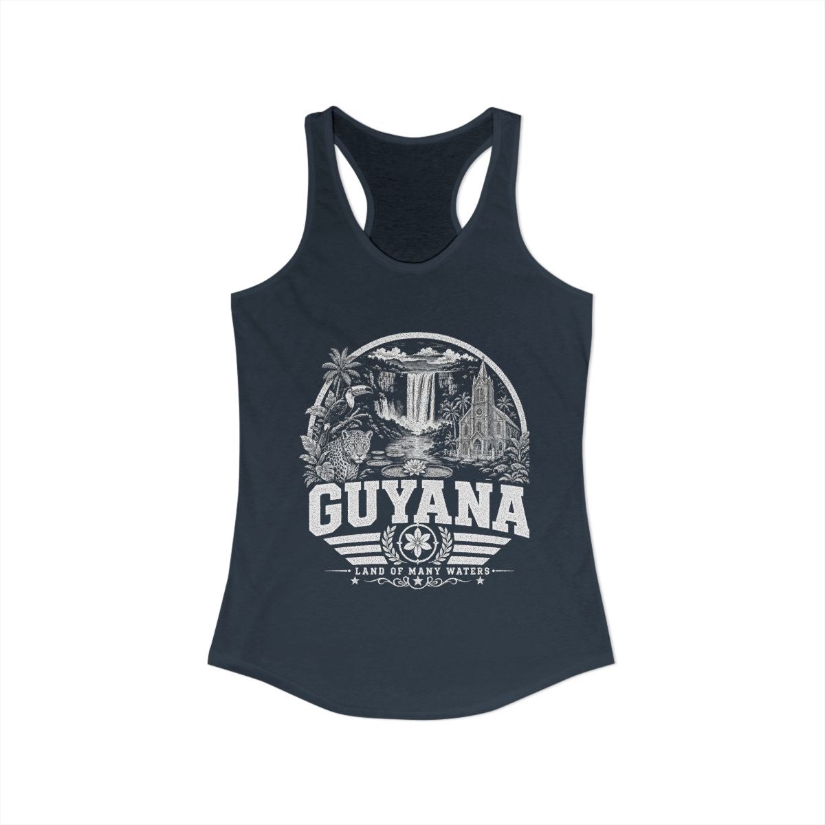 Guyana vintage landmarks tank top — iconic landmark design | Nameshi Destinations (view 9)