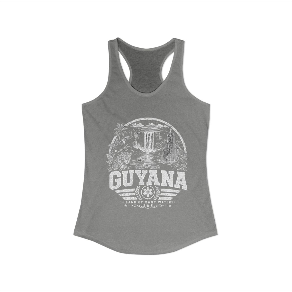 Guyana vintage landmarks tank top — iconic landmark design | Nameshi Destinations (view 3)
