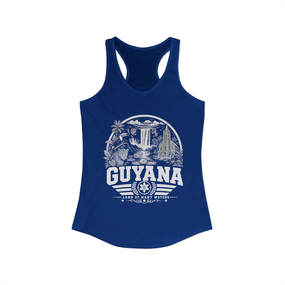 Guyana vintage landmarks tank top — iconic landmark design | Nameshi Destinations (view 10)