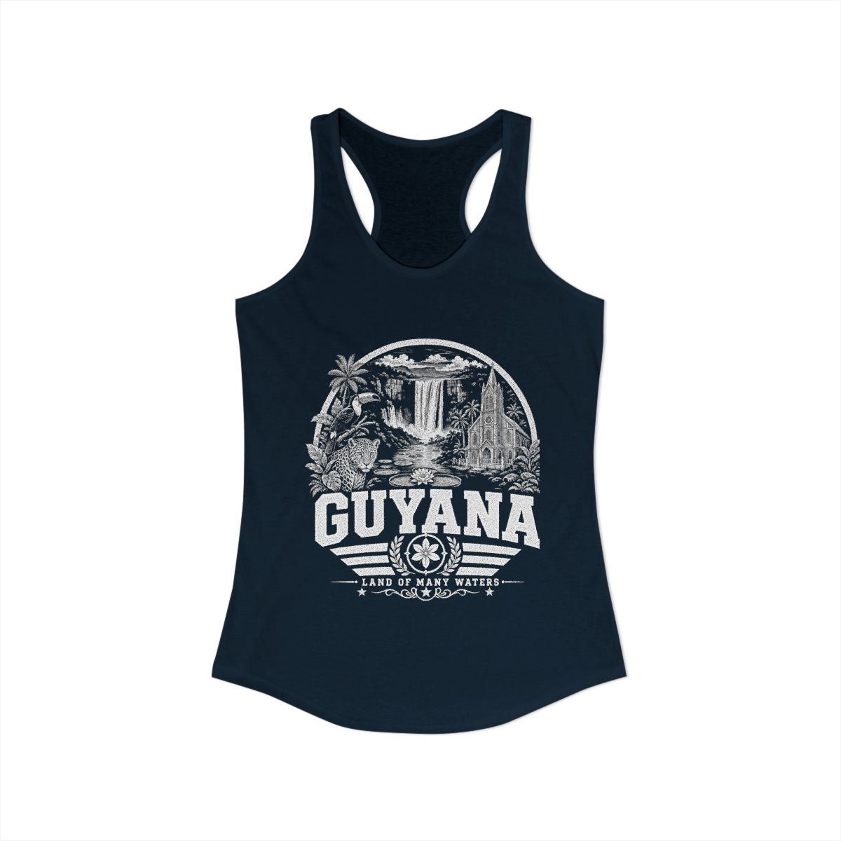 Guyana vintage landmarks tank top — iconic landmark design | Nameshi Destinations (view 11)