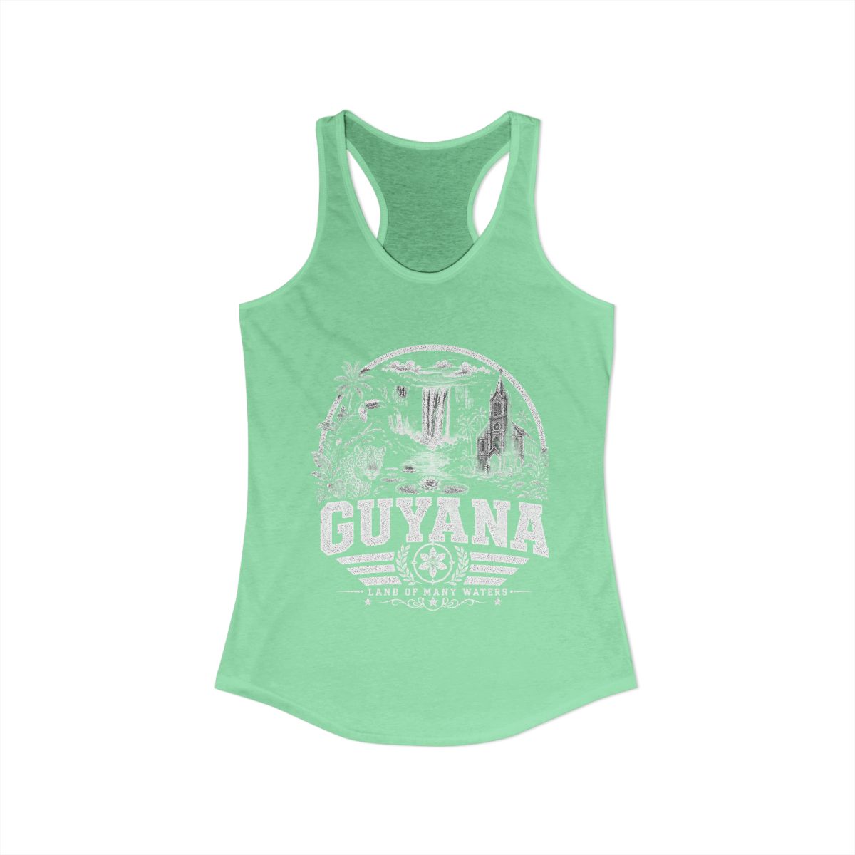 Guyana vintage landmarks tank top — iconic landmark design | Nameshi Destinations (view 6)