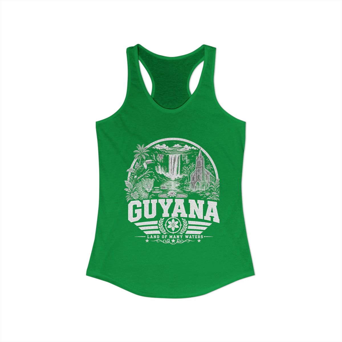 Guyana vintage landmarks tank top — iconic landmark design | Nameshi Destinations (view 7)