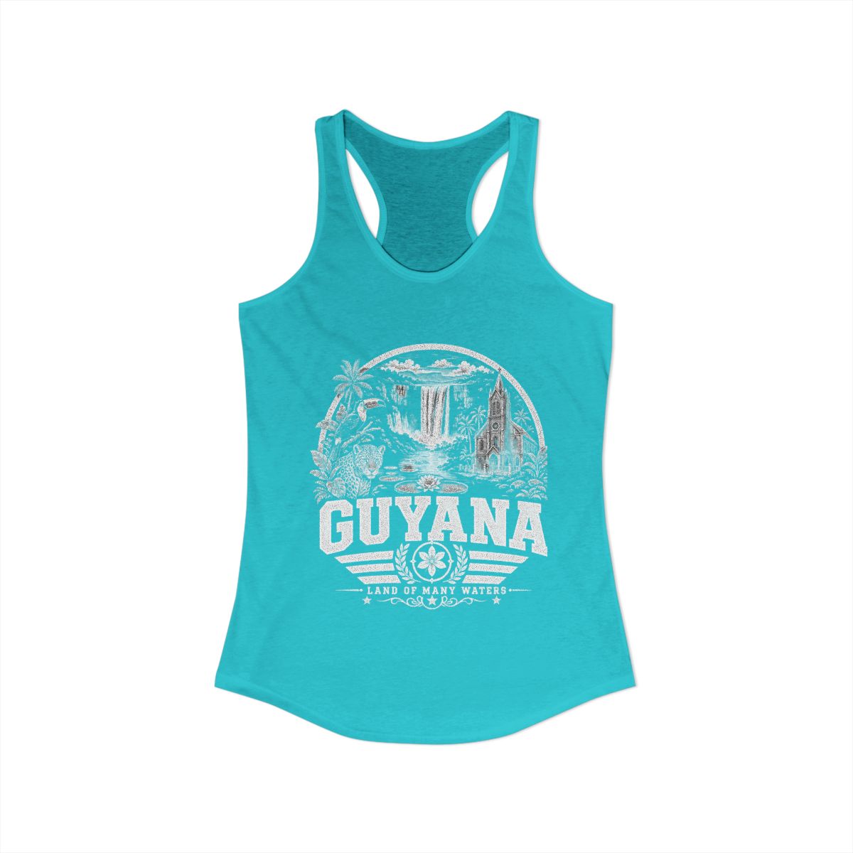 Guyana vintage landmarks tank top — iconic landmark design | Nameshi Destinations (view 8)