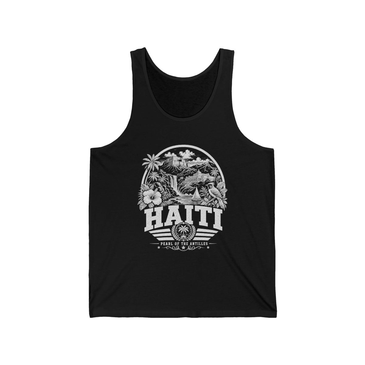 Haiti vintage landmarks men's tee — iconic landmark design | Nameshi Destinations (view 1)