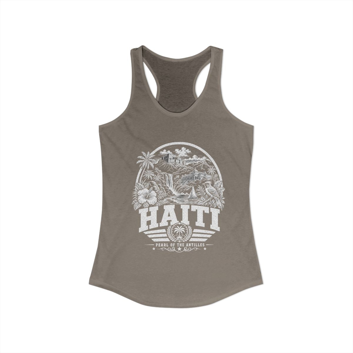 Haiti Women's Tank Top — Solid Warm Gray (front)
